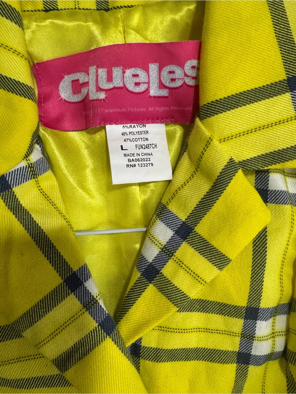 Clueless Cher Horowitz Girls L Yellow Plaid Blazer Skirt Set Costume Cosplay